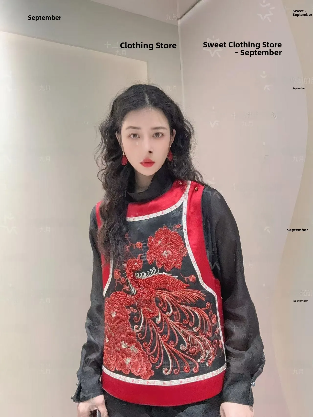 

Handmade Chinese Sle Embroidery Vintage Vest September Phoenix Flng New Sle Chinese Nationali Aosphere Women's Jaet