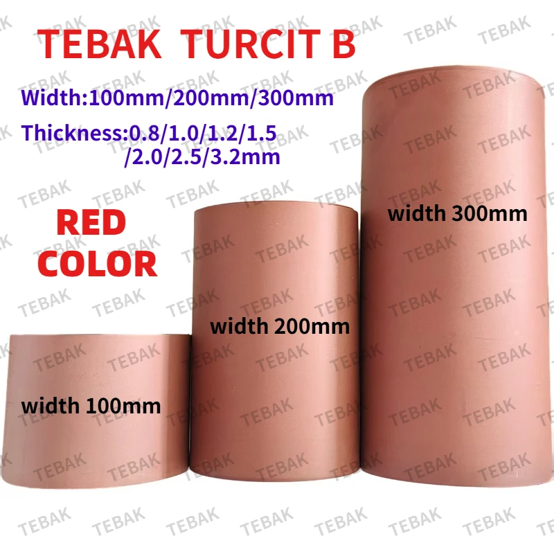RED color TURCIT B CNC PTFE Replacement Slideway 0.8/1.0/1.2/1.5/2.0/2.5/3.2mm Thickness 100/200/300mm Width for CNC Machine