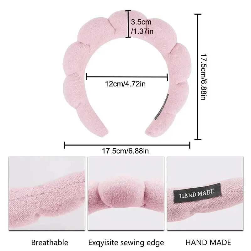 Spa-hoofdband voor het wassen van gezicht Polsbandenset Spons Make-up Huidverzorging Hoofdband Polshanddoeken Bubble Soft Get Ready Haarband voor vrouwen
