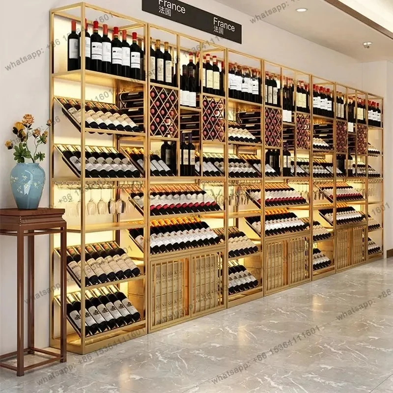 

D06Спаковка Роскошный держатель для вина Минималистичный мужской дисплей Держатель для бутылок для гостиной Полка для хранения бутылок Botellero Vino Мебель для бара