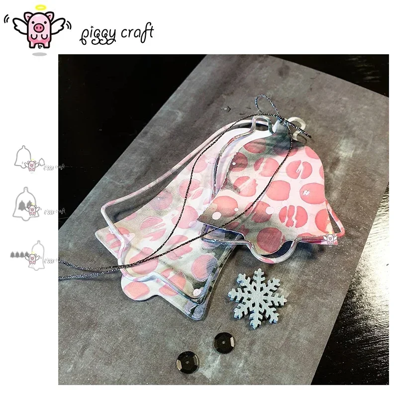 Piggy Craft metal cutting dies cut die mold Three different bells Scrapbook paper craft mold blade punch stencils dies