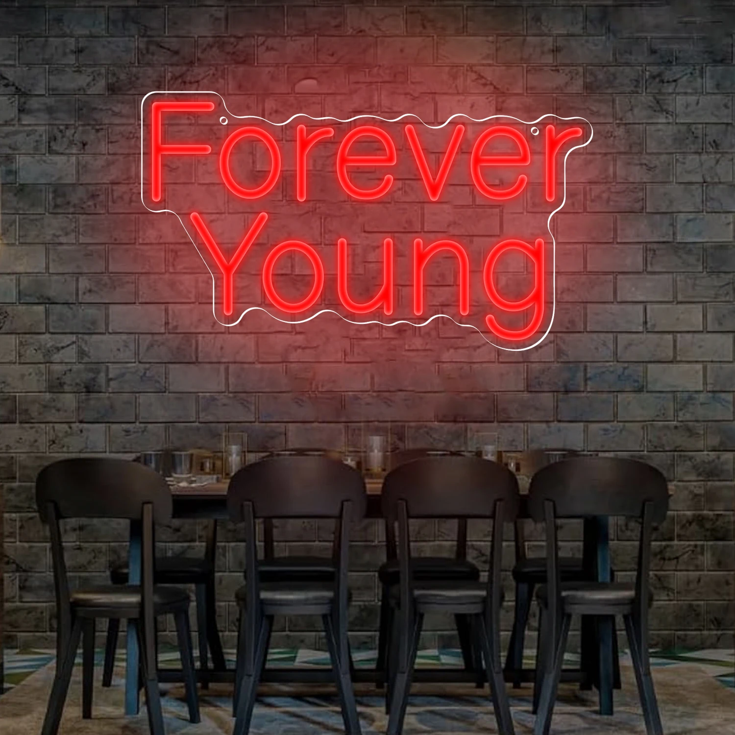 

Forever Youngs Неоновая вывеска Светодиодная неоновая вывеска для декора стен с питанием от USB для школьной библиотеки, спальни, подарки на день рождения