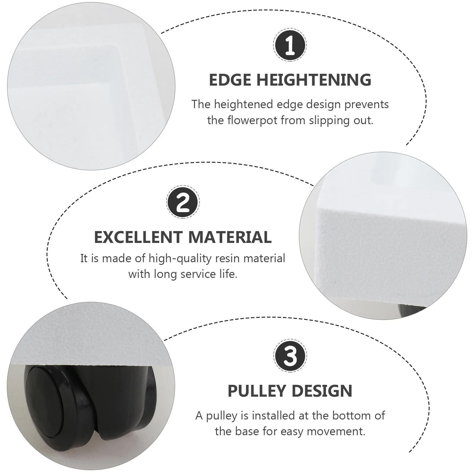 

1pc Moveable Flowerpot With Universal Wheels Durable Plant Moveable Flowerpot Tray Pot Holding Base Plate For Easy Transport