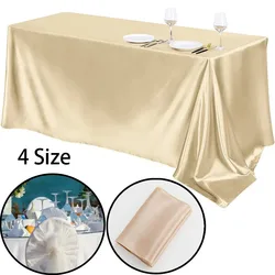 145X275 Wedding Tablecloth Rectangular Satin Table cloth Black Overlay Cover Champagne Table Cloth Party Dinner Banquet Decorati