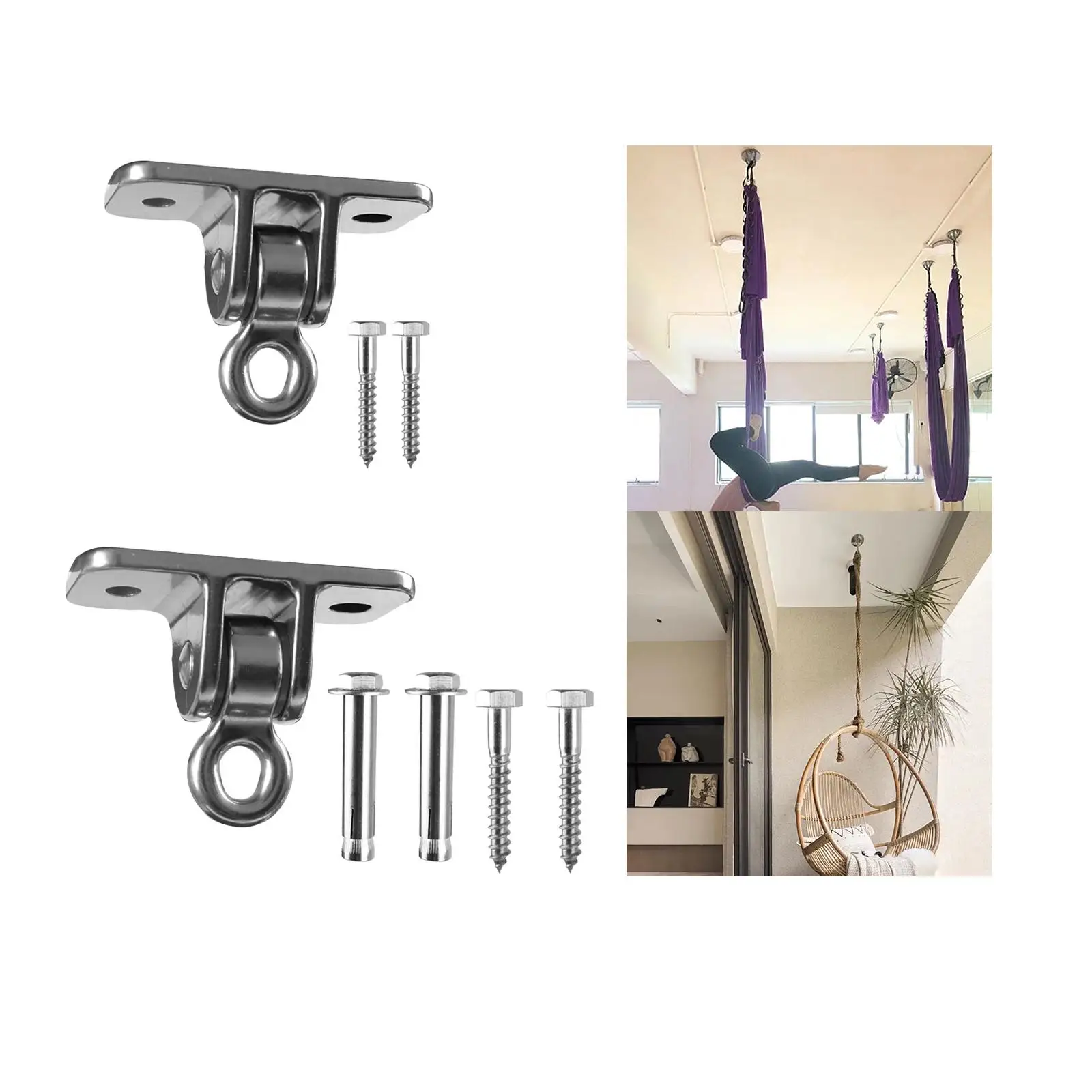 Swing Hanger Swivel Metal High Strength Ceiling Anchor Mount Screws for Heavy Bag Yoga Silk Hammock Porch Swing Boxing Equipment