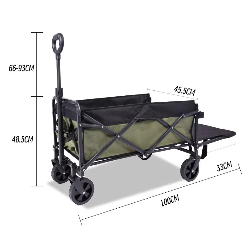 Outdoor Picnic Beach Foldable Camping Wagon Trolley Garden Trail Foldable Collapsible Folding Utility Camping Cart Wagon