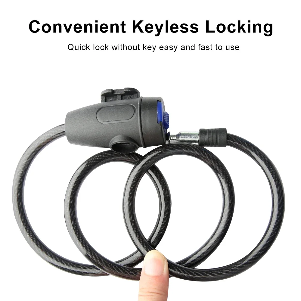 Bicycle Bike Lock Anti-theft Mtb Road Bike Steel Wire Chain Lock Motorcycle Helmet Folding Bike Electric Scooter Safety Padlock