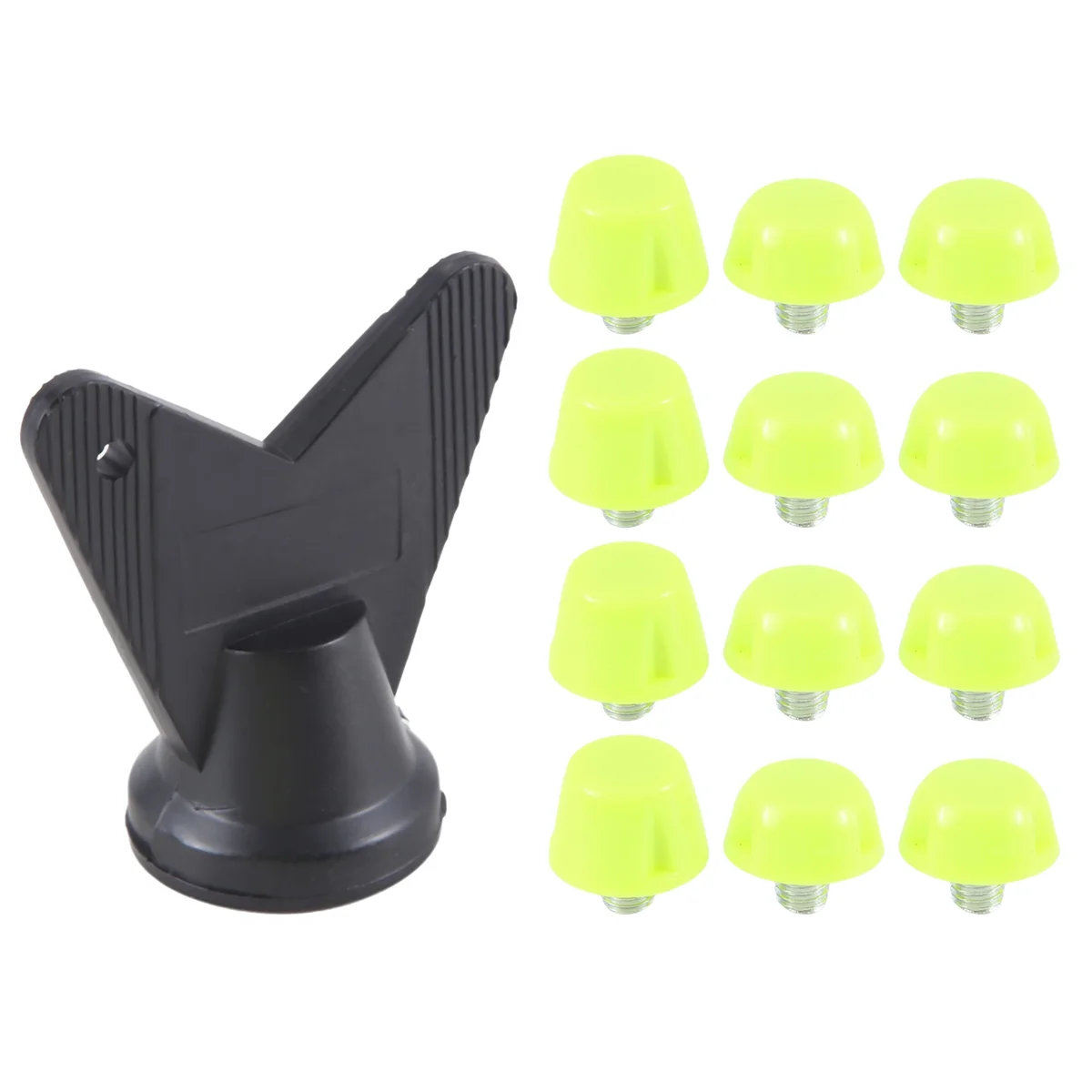 Hot sale 12Pcs Football Shoe Spikes Soccer Boot Cleats M5 Threading Screw 7mm 10mm Anti Slip Replacement Studs Green