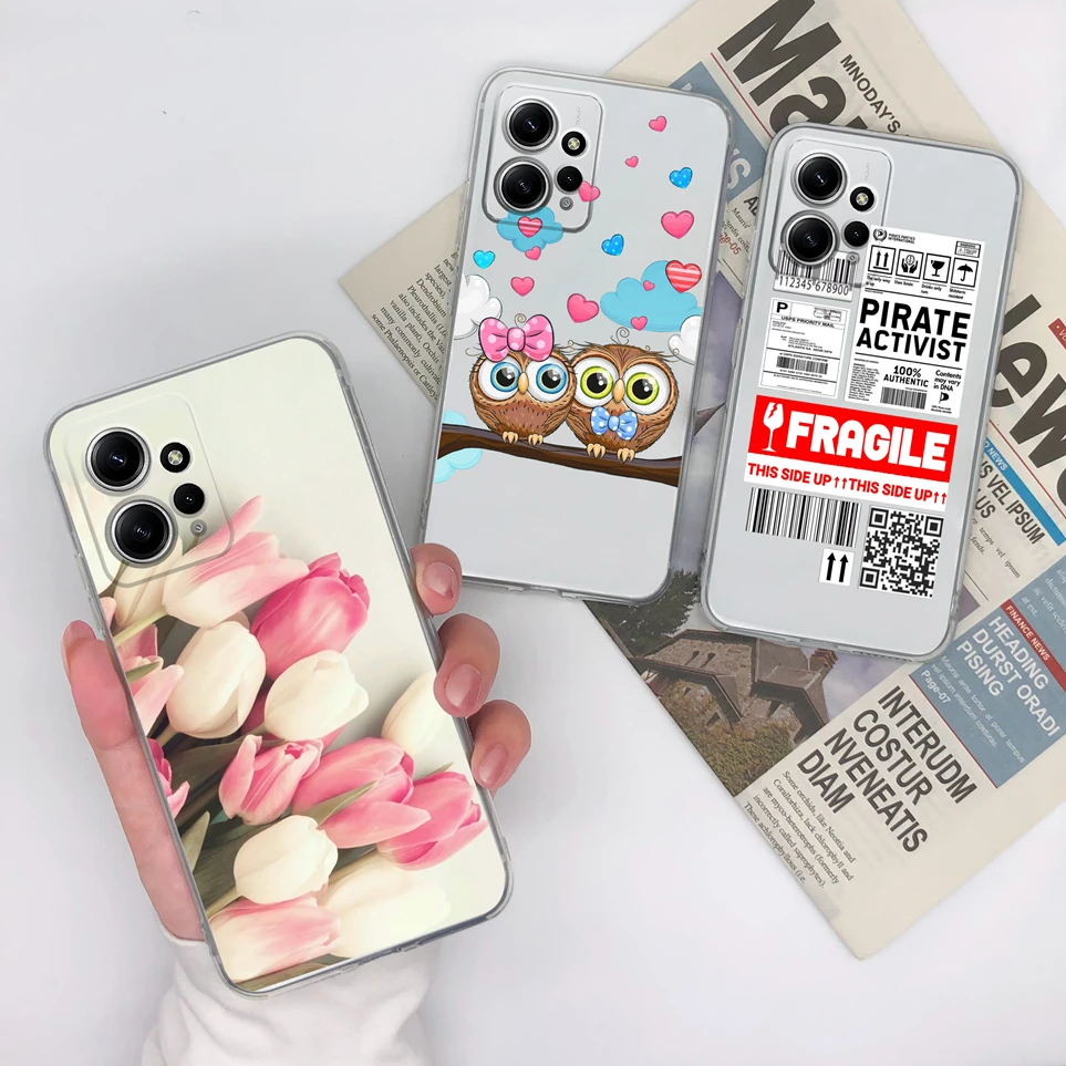 Transparent Case For Xiaomi Redmi Note 12 12 Pro 5G Beautiful Daisy Silicone Soft TPU Coque Non Slip Cover For 12 12Pro Funda