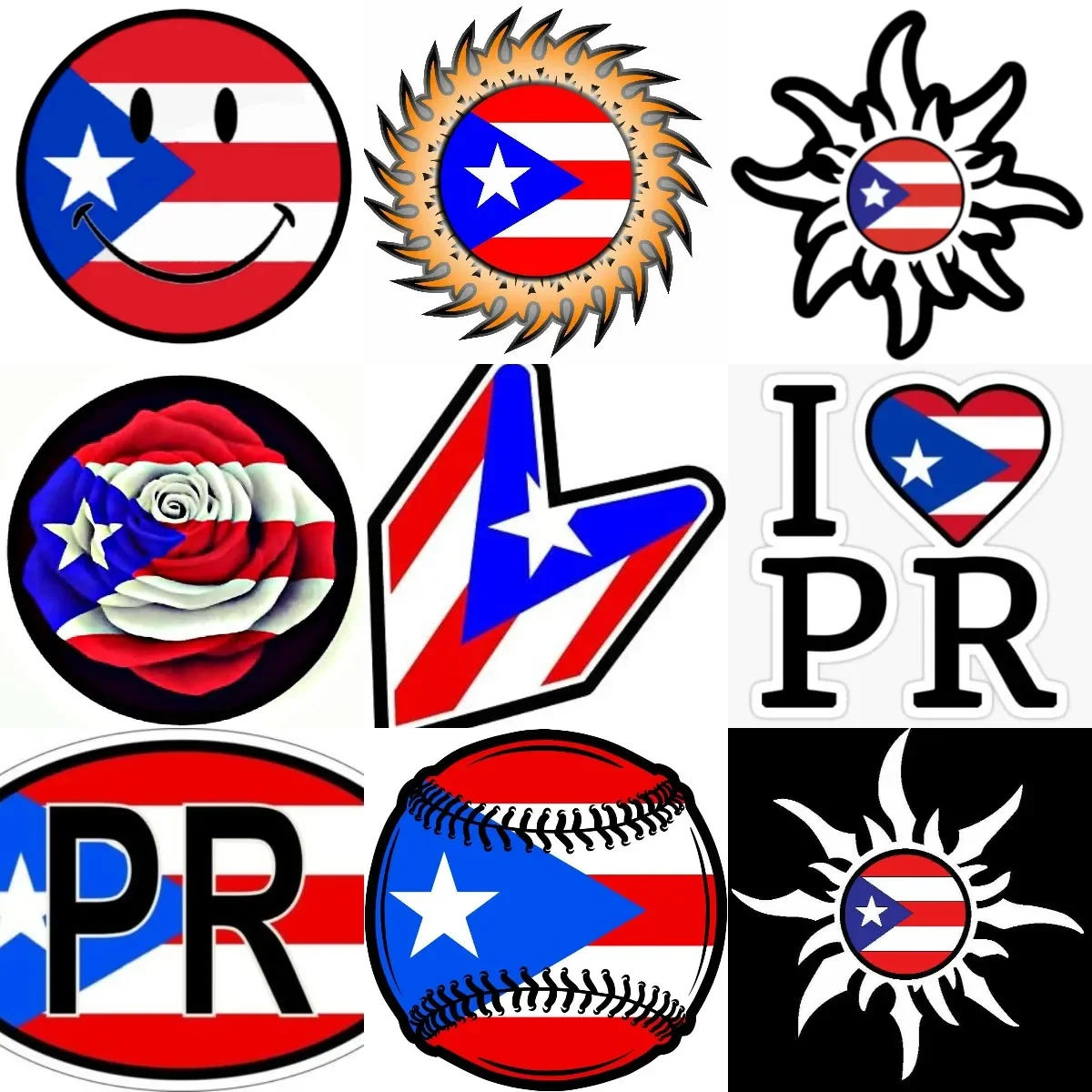 

Puerto Rico PR Flag Emblem Frog Creative PVC Waterproof Stickers for Decorate Car Van Wall Room Helmet Camper Bumper Table
