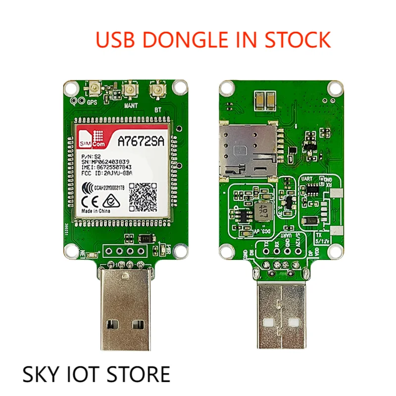 ¡¡¡EN STOCKJ!!!! !SSKY IOT STORE USB DONGLE IMCOM SIM7672G SIM7672E SIM7672NA LTE CAT1 USB Dongle, con GPS banda Global 1 Uds