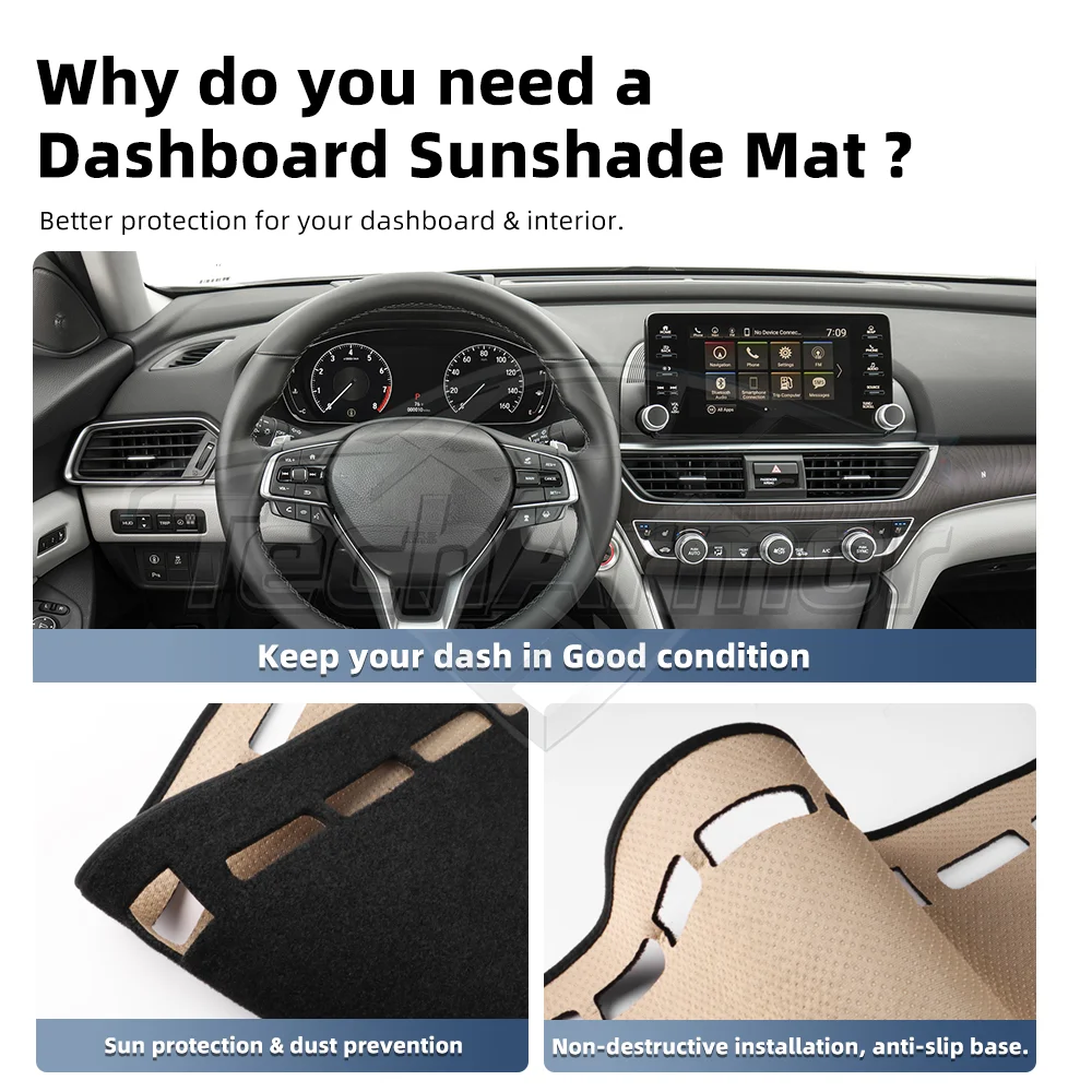 Car Dashboard Cover Pad For Honda Accord 2018-2022 Sunshade Protector Anti-UV Dash Mats Non-slip Pads Auto Interior Accessories view 3