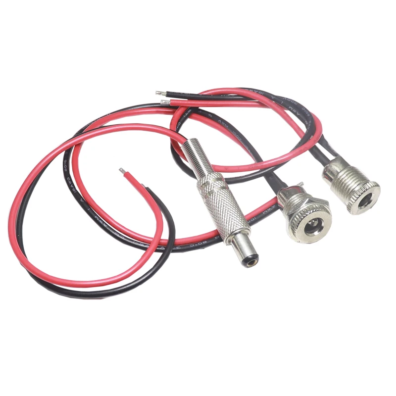 【2PCS】DC099 DC Power Jack Socket 20cm Waterproof Female Panel Mount Connector Nut Snap Installation Male Female Connection