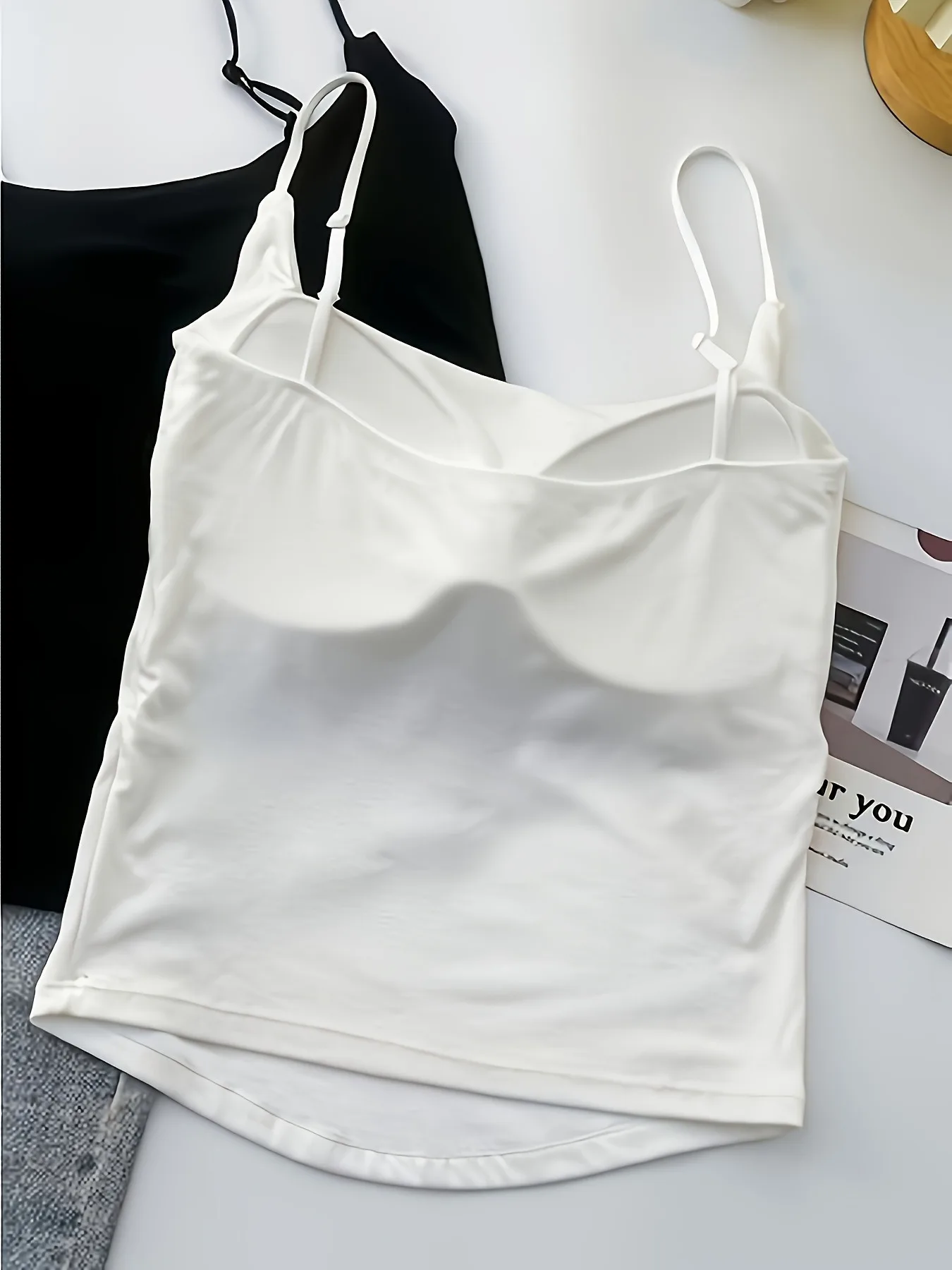 2-Pack Women's Camisole Tops – Solid Color Ruched Design, Stretch Fabric, Breathable & Comfortable, Casual Style for Daily Wear