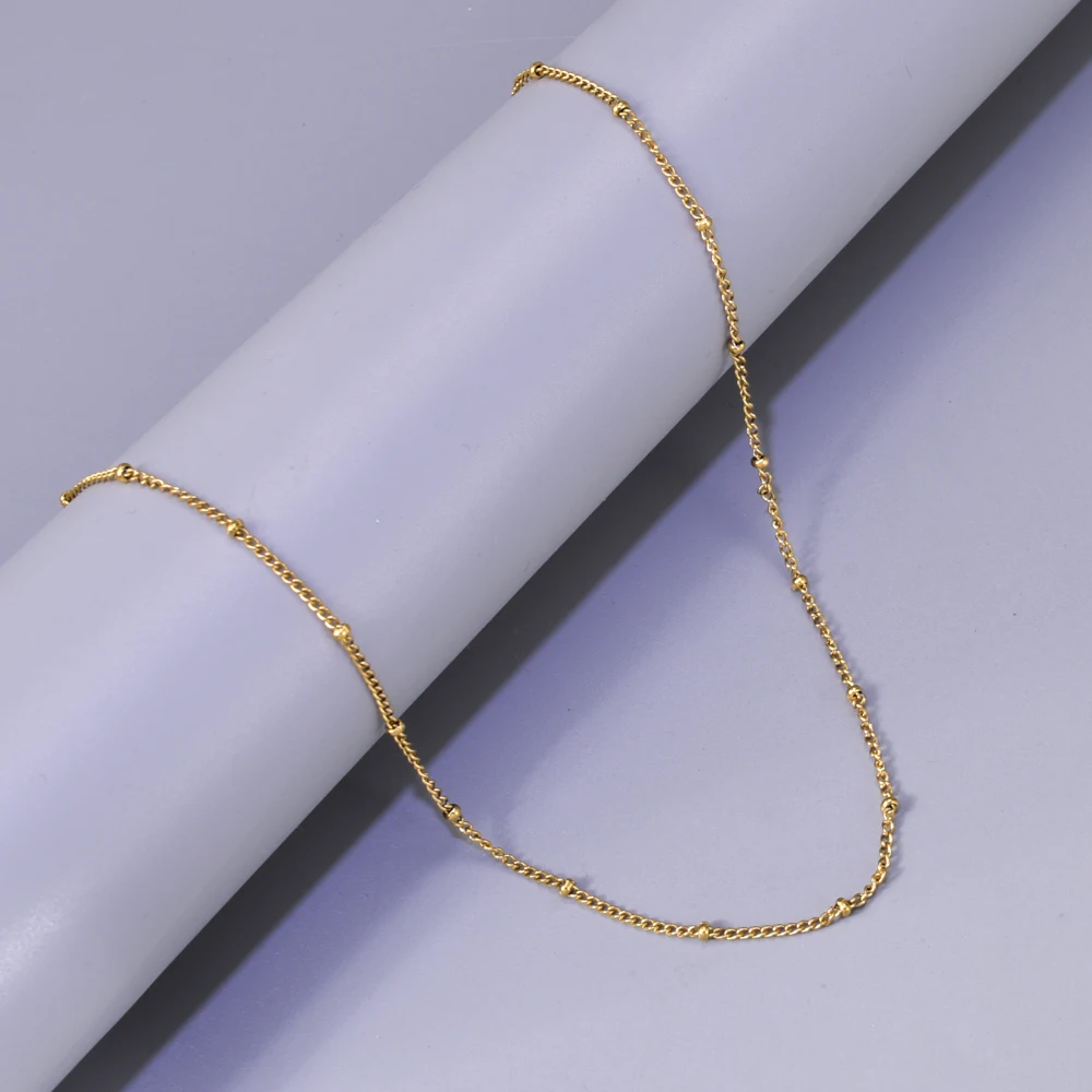 Cross-Border Gold DIY Necklace Chain, Stainless Steel Snake Bone Chain, Round Snake Chain, Jewelry Accessories image 2