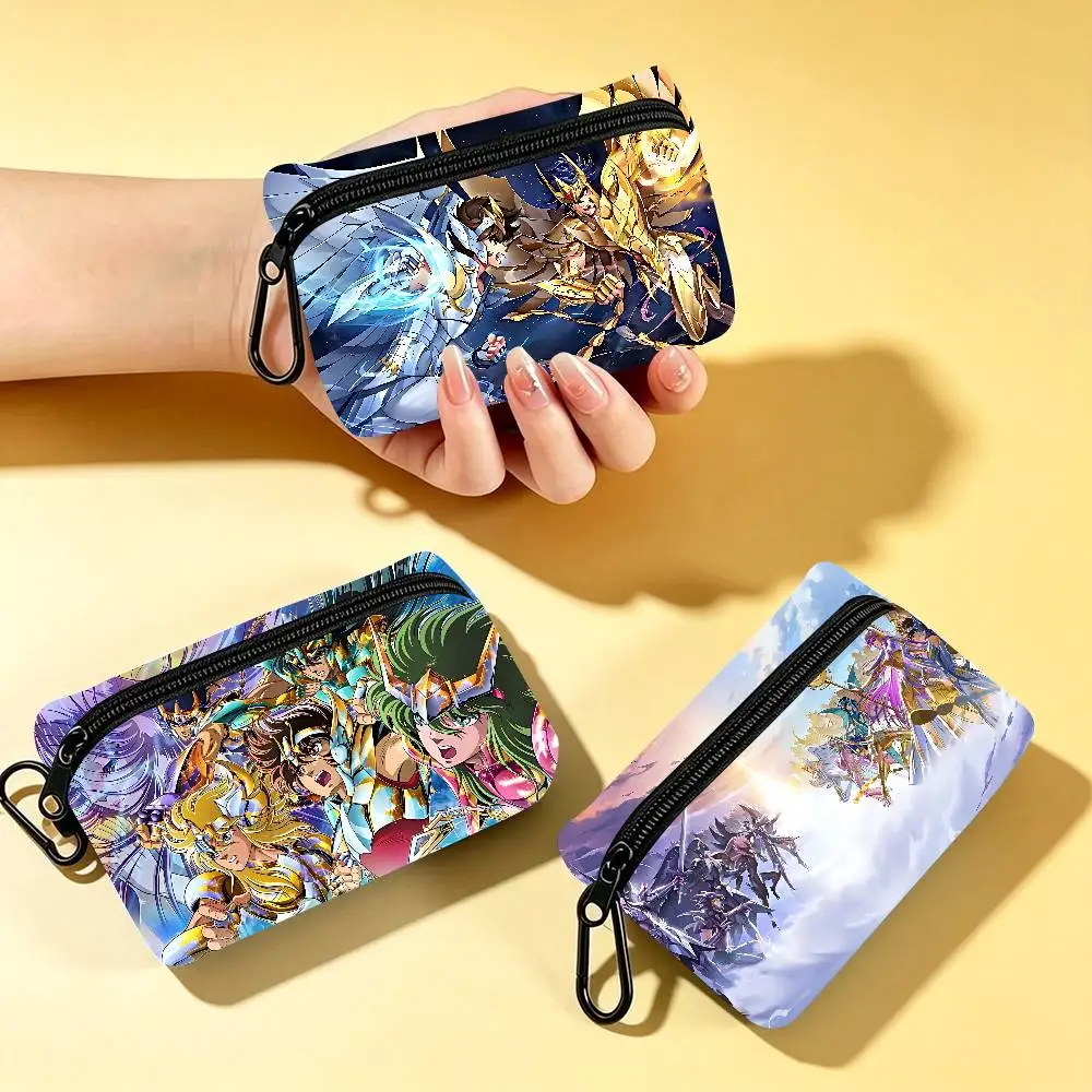 Anime Saint Seiya Wear-resistant Oxford Cloth Coin Purse Portable Backpack Hanging Card Storage Bag
