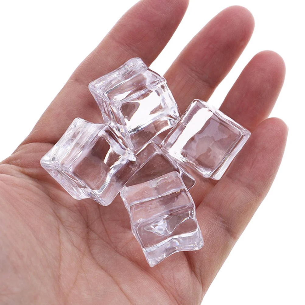 

48 Pcs Simulated Ice Fake Block Cubes Decoration Decorations Ornaments Artificial