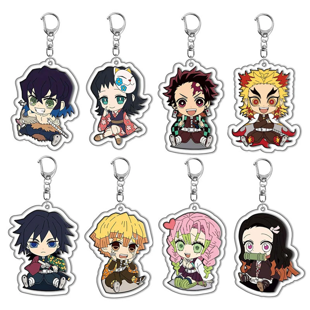 Anime Acrylic Keychain-Demon Slayer y2k Cartoon Character Pendant Suitable for Bags and Keys,cosplay gifts Perfect Gift for Fans