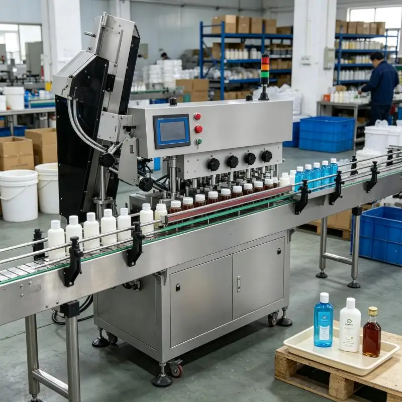 Industrial Bottle Cap Lifter & Screw Capping Machine CE Approved High Precision for Chemical Pesticide Bottles