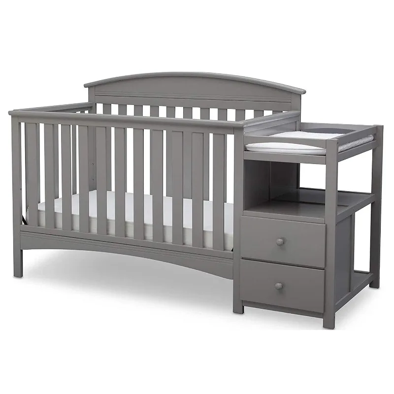 Children Abby Convertible Crib and Changer, Grey