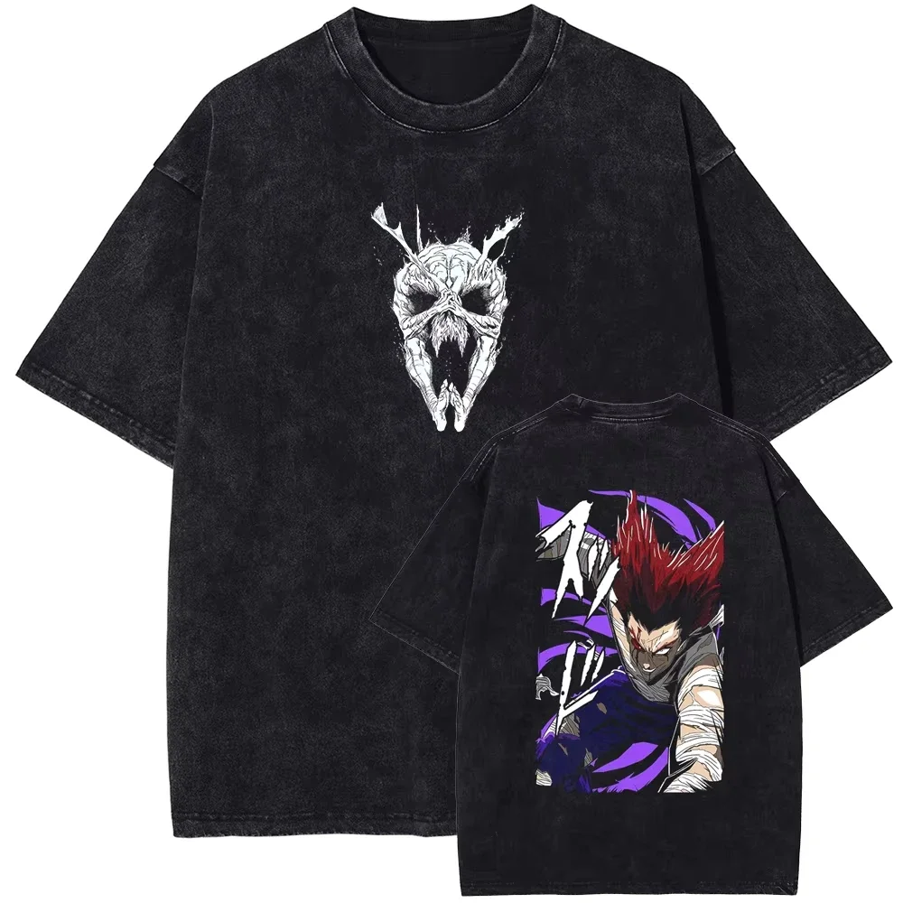 

Men Black Washed T Shirt Anime Graphic Print T-shirt Hip Hop Streetwear TShirt Summer Harajuku Cotton Short Sleeve Top Y2K