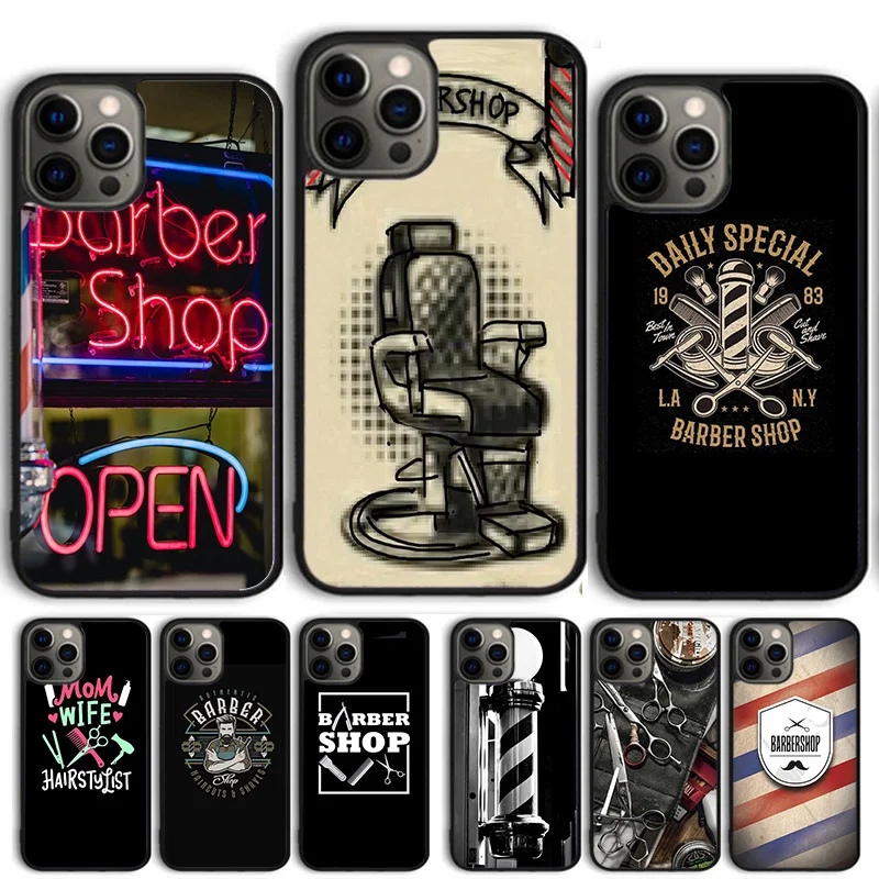 Barber Shop Hair Stylist Salon Phone Case Cover For iPhone 15 16 14 XR XS Max Plus 11 Pro Max 13 Pro Max 12 mini coque