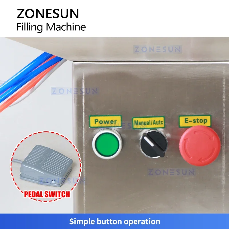 Zonesun Pneumatic Piston Filler Shampoo Bottle Filling Machine Thick Paste Filling Equipment ZS-YTFS1D