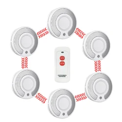 10 Year Battery Interconnected Smoke Detector / Remote controller, Interlinked Wireless Fire Alarm,VS03F/RC07