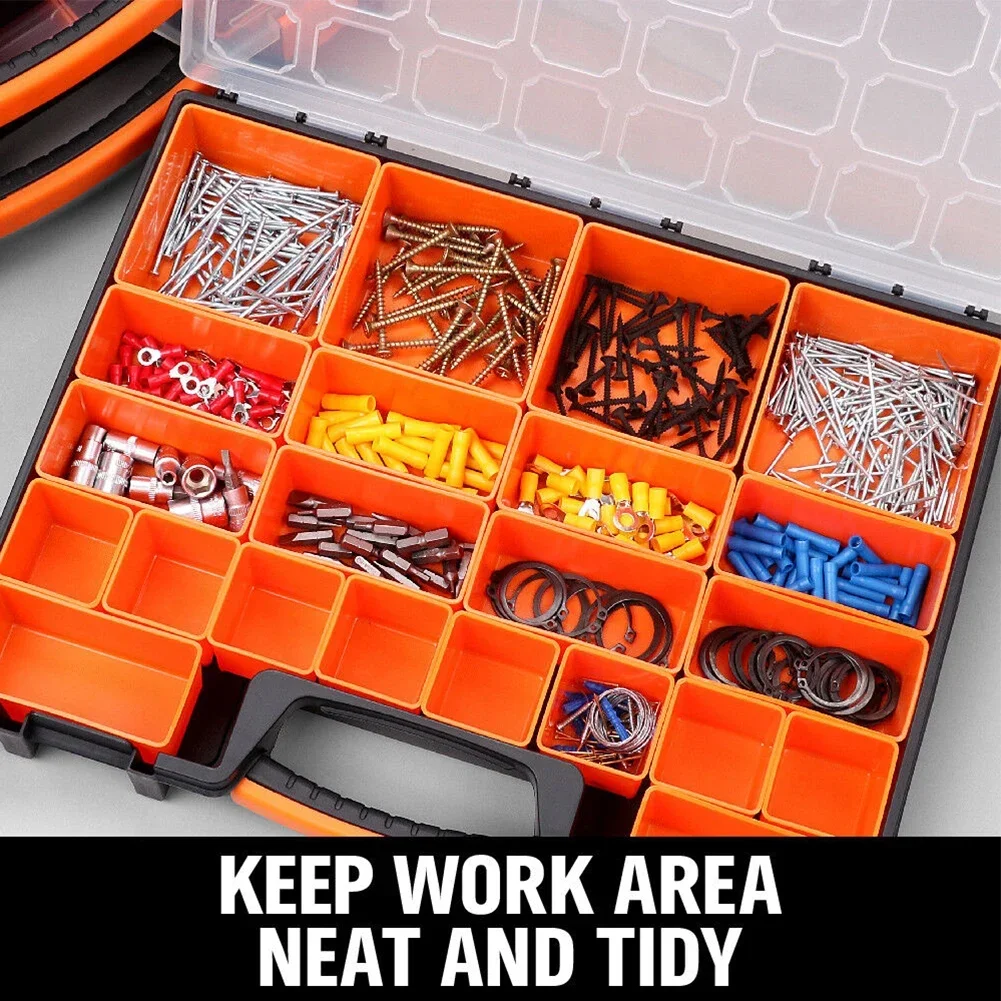 Part Storage Organizer With 22 Compartment Plastic Tool Box Bin Screw Case Tool Case Electronic Components Storage ToolBox