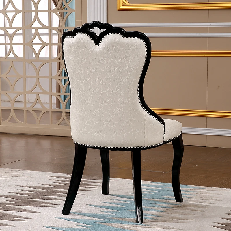 White minimalist modern European restaurant, fashionable soft bag hotel, casual Korean PU leather villa chair