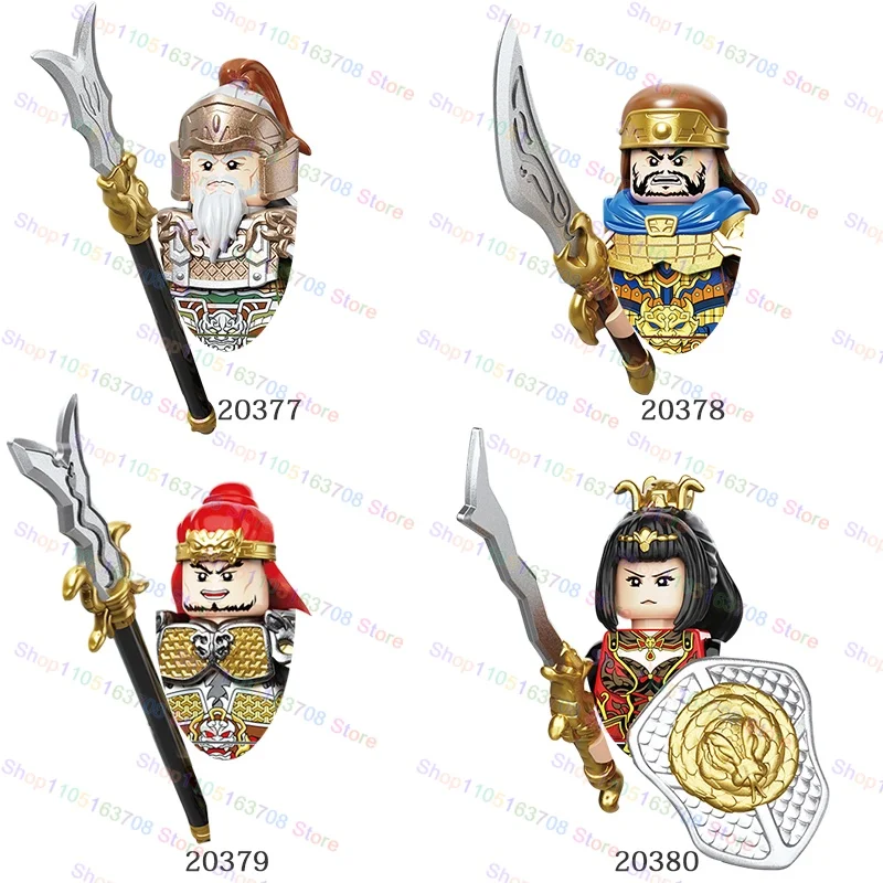 أنيمي الكرتون الممالك الثلاثة تساو شيوان تشيوان ليو باي شخصيات اللبنات اكسسوارات لعب الأطفال هدية الكريسماس