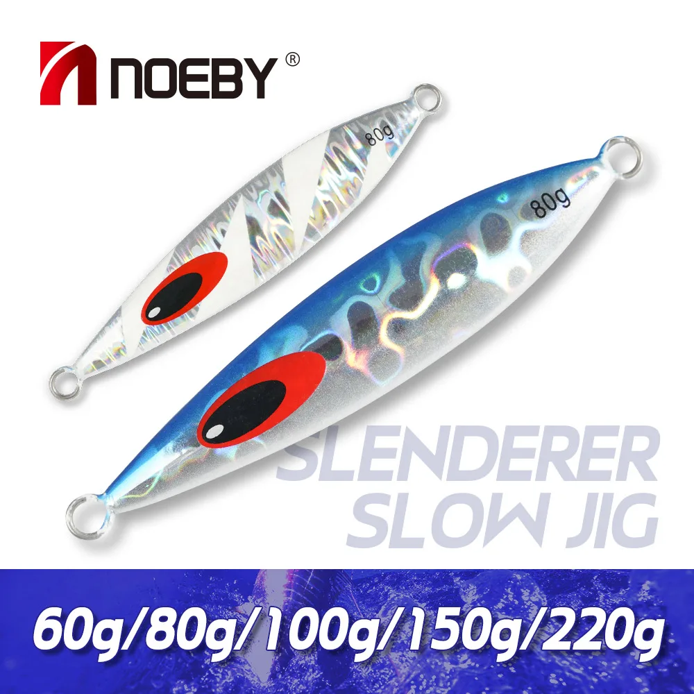 

Noeby Metal Jig Fishing Lure 60g 80g 100g 150g 220g Sinking Spoon Slow Jigging Artificial Hard Bait for Deep Sea Fishing Lures