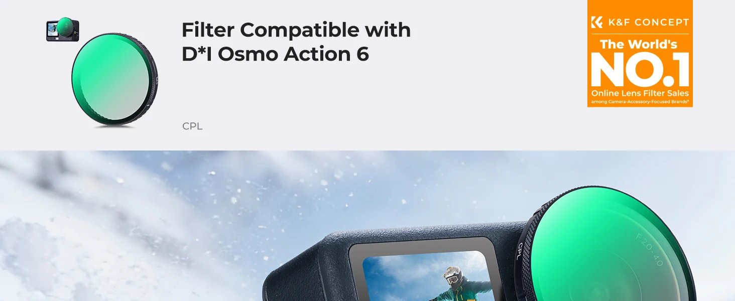 K&F CONCEPT Snap On CPL ND8 ND16 ND32 ND64 Schwarzdiffusionsfilter 1/4 Filterset für DJI Osmo Action 6 HD optisches Glas Mehrfac – Detail 11