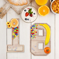 Wooden Digital Shaped Tray Happy Birthday Party Decoration Kids Adult Baby Shower Wedding Anniversary Party Supplies Number tray