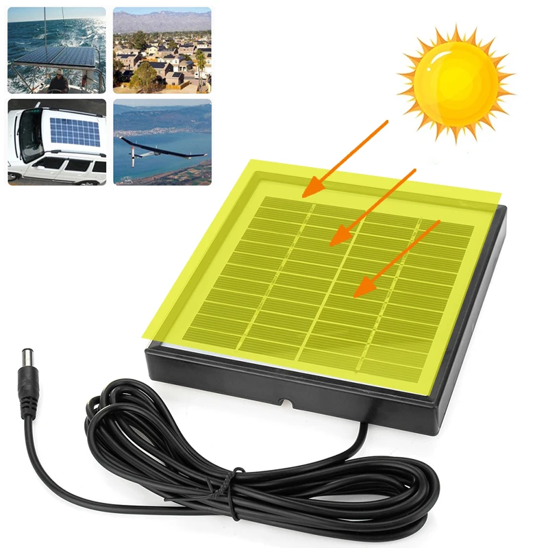 12V 5W Polysilicon แผงพลังงานแสงอาทิตย์ Mini กลางแจ้งแบตเตอรี่ Charger แบบพกพา Fast Charger สําหรับรถ RV เรือ 3 M