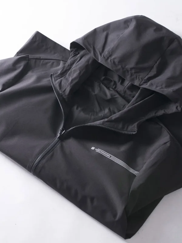 

Новинка 2025 года, мужское черное облегающее повседневное пальто Jaet на весну и осень с капюшоном, тонкое пальто M Top Busin ort на молнии