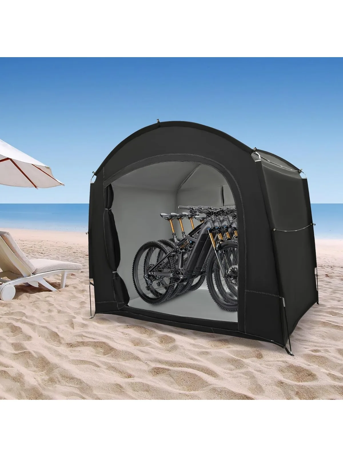 

Portable Travel Bike Storage Tent for 3-4 Bikes w/Window Oxford Fabric Storage Tent for Bicycles Motorcycles Garden Tools