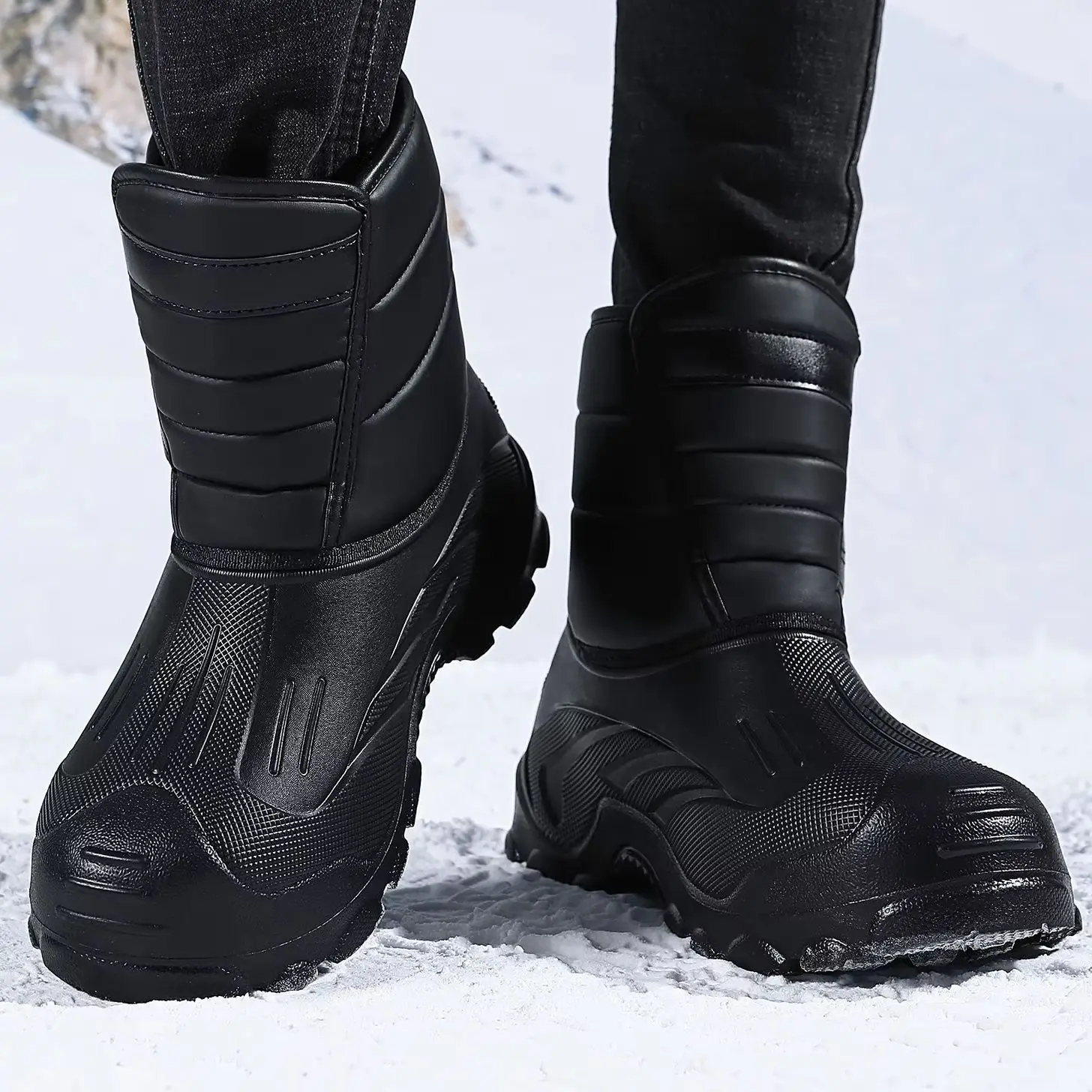 Winter Waterproof Snow Boots 2026 Thick Velvet One Step Outdoor Casual Non-Slip Cotton Boots