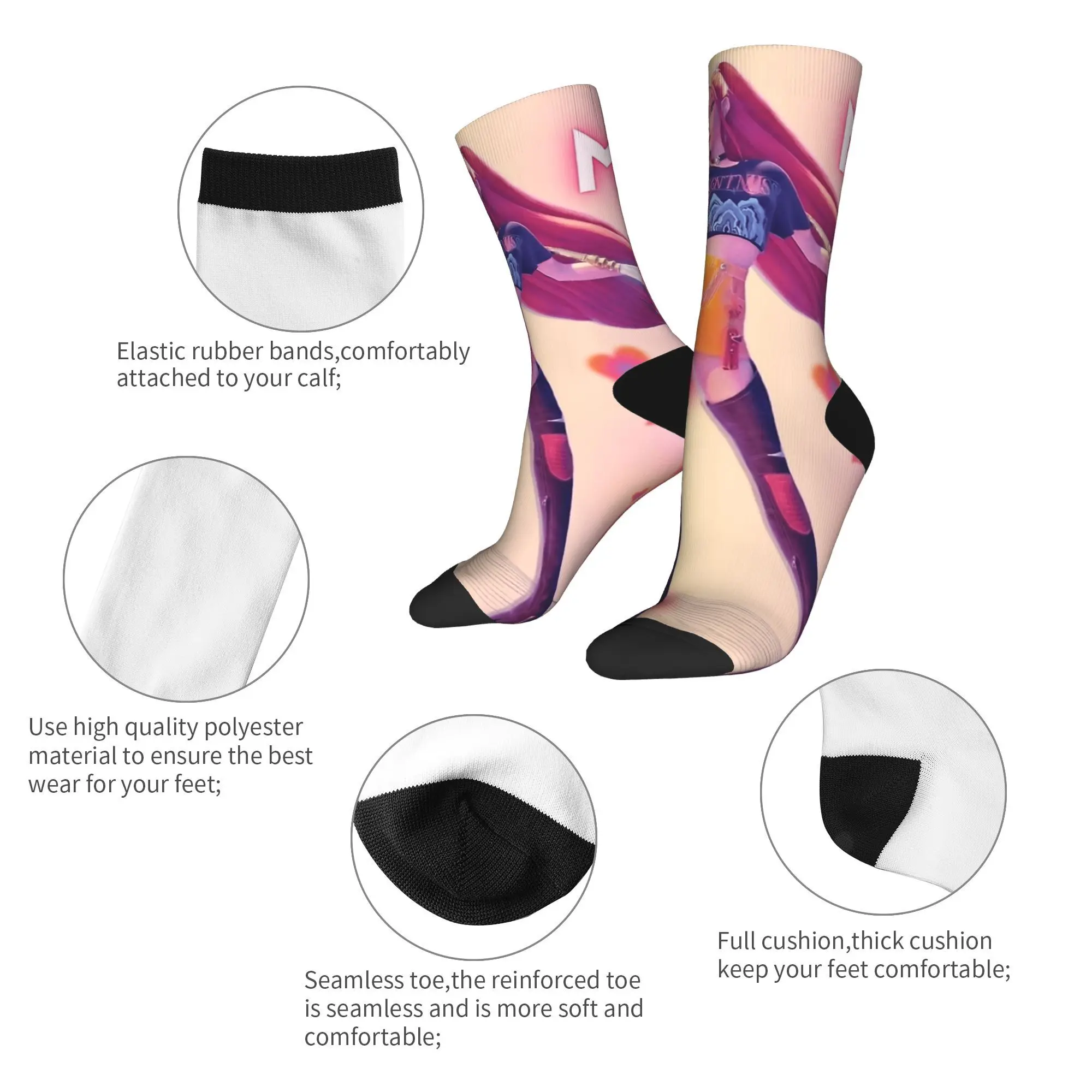 Baby Saja KPop Demon Hunters Chibi Art Stockings Men Socks Medium Soft Casual Socks Autumn Cycling Anti Sweat Custom Socks Gift