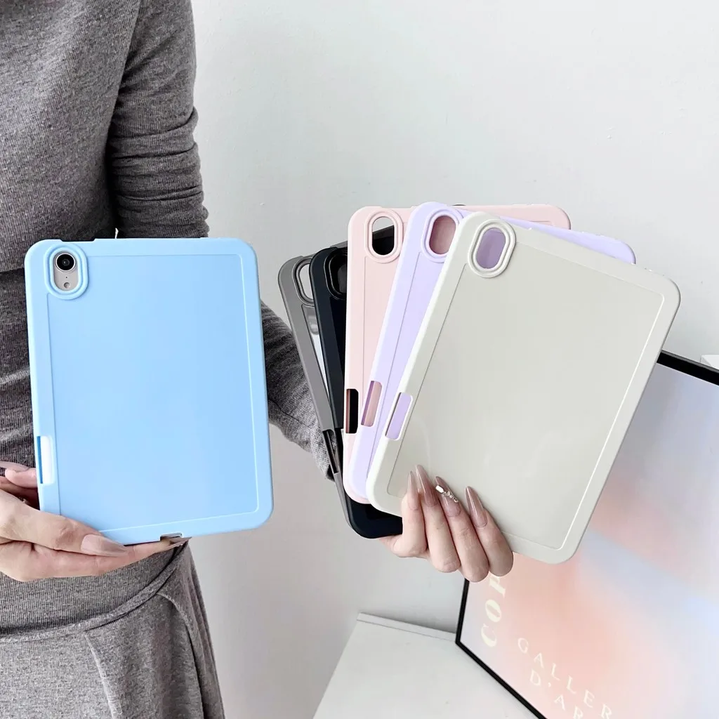 

Модный однотонный мягкий чехол из ТПУ для Apple iPad Mini A17 Pro Mini 7 6 5 4, чехол для планшета с защитой от падения и слотом для ручки