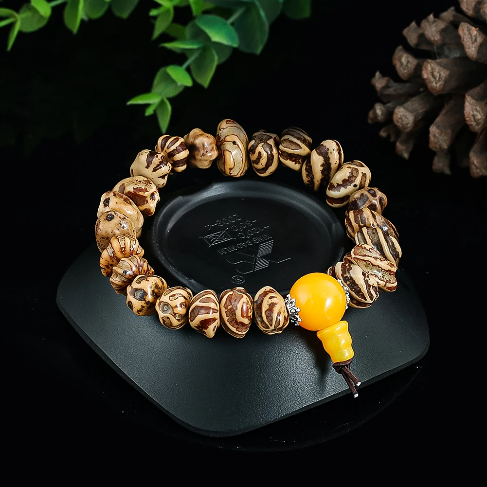 Bracelet Dragon Naturel pour Homme et Femme, Sophia Bodhi, Perles Irrégulières, Prière Bouddhiste Tibétaine, Yoga, Bijoux de Méditation