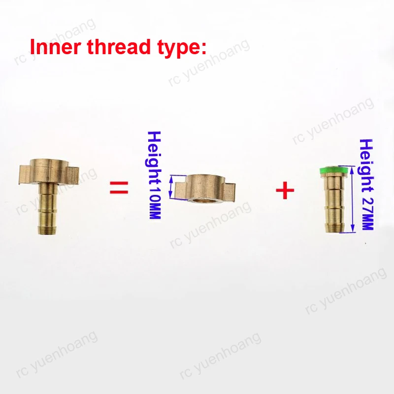 1PCS RC Agricultural Plant Protection UAV Nozzle Intubation Joint Brass Pagoda Connector for 6.5/7.2/8/8.5/9/10mm Hose Fittings