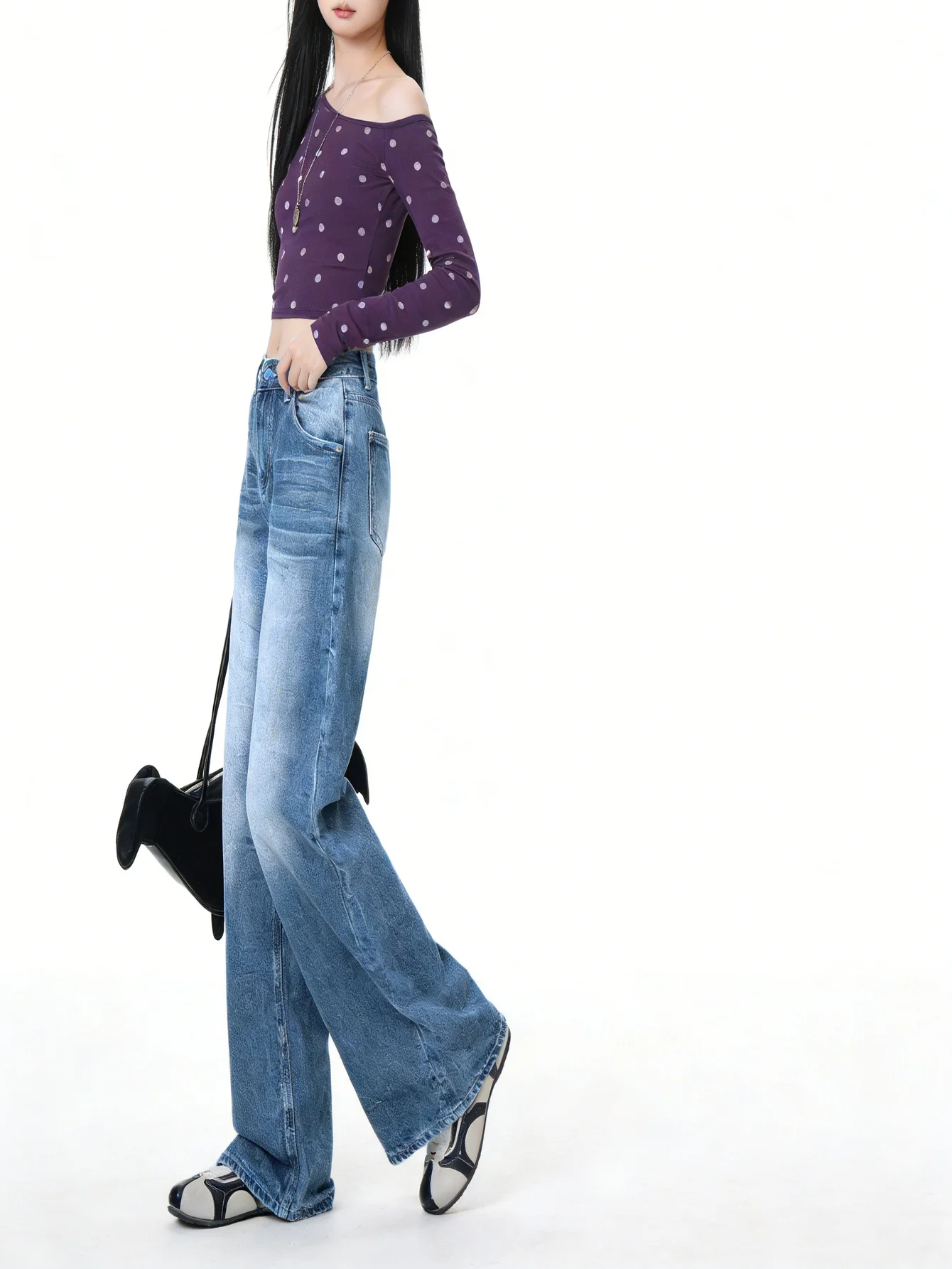 Minimalist Jeans Gender Neutral Blue Baggy Denim Light Retro Drip No accessories or belts included