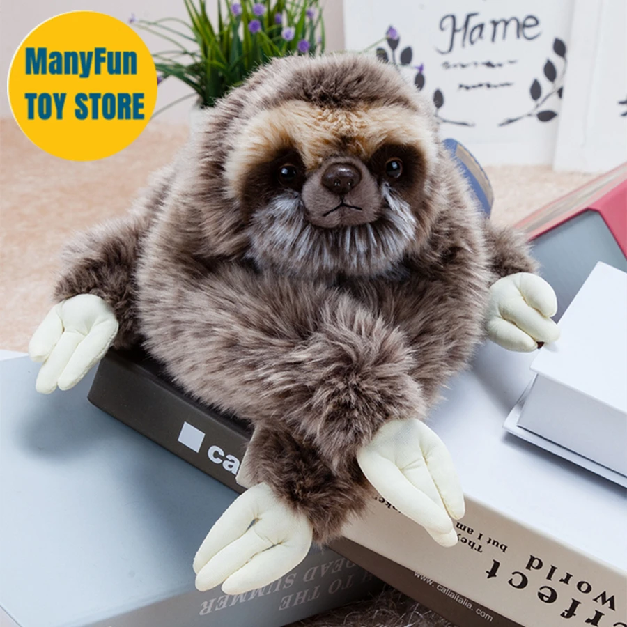 Realistic Sloth Plush Toy Lifelike Sloth Bear Stuffed Animal Bradypod Plushie Folivora Simulation Doll Soft Collectors