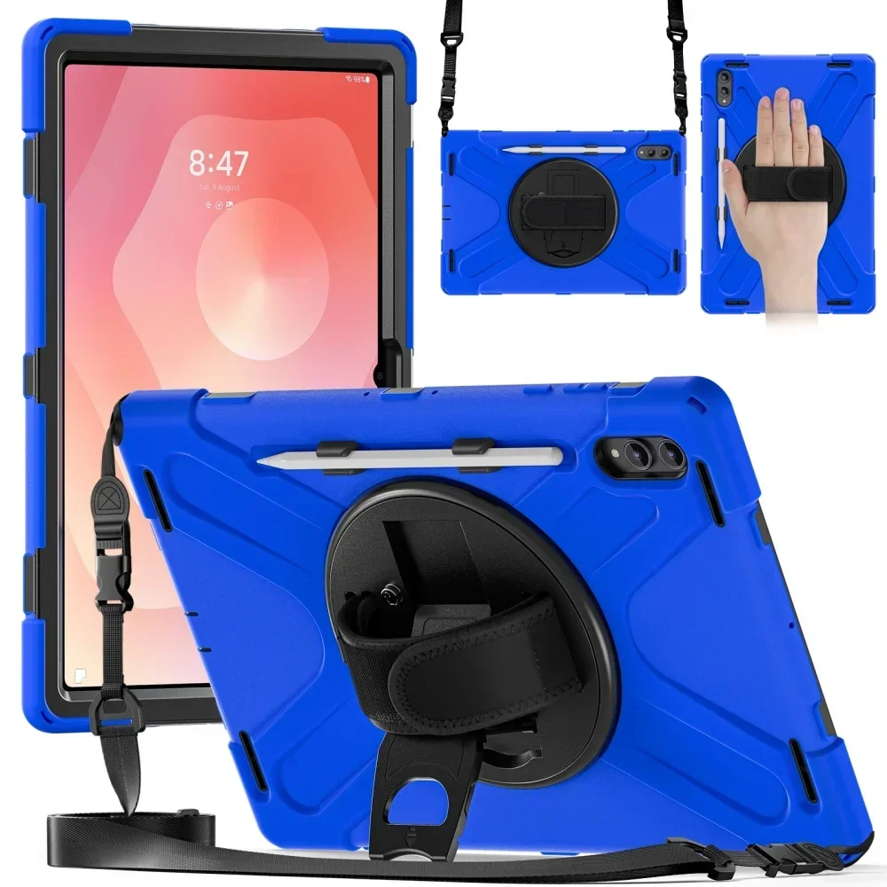 Tablet Case for Samsung Galaxy Tab S11 Ultra 14.6inch SM-X900 X910 S11 X736 X730 Rotation Hand Ring Strap Stand Shockproof Cover