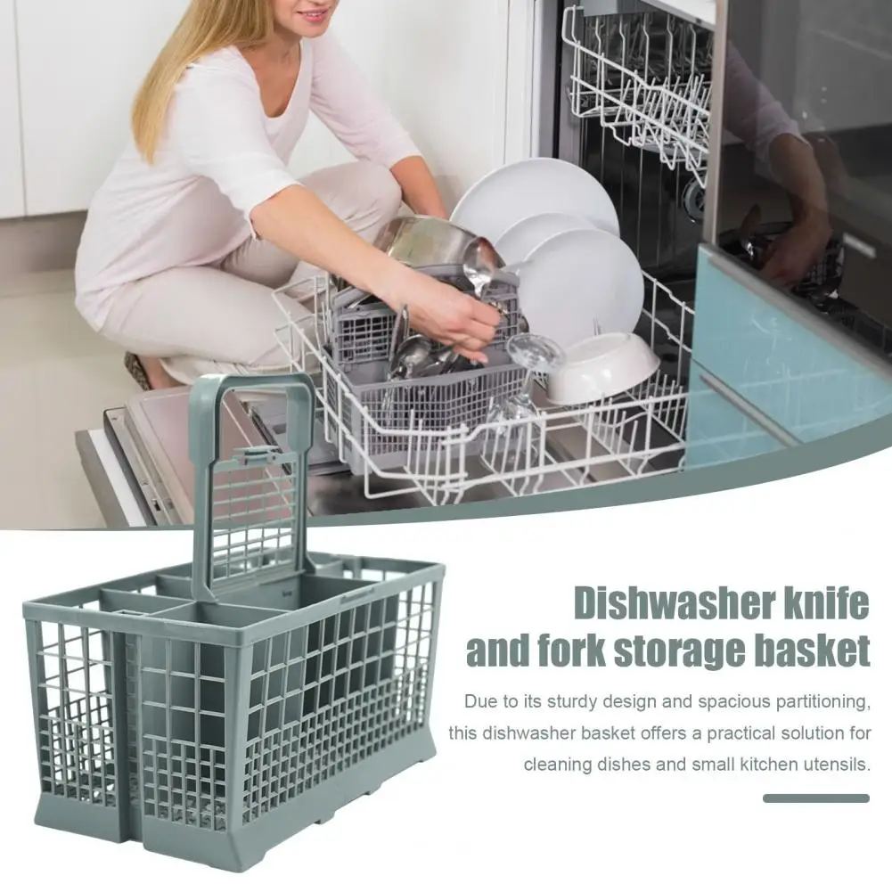 7 Compartments Spoon Fork Flatware Utensil Storage Basket  with Handle Heavy Duty Universal Dishwasher Cutlery Basket