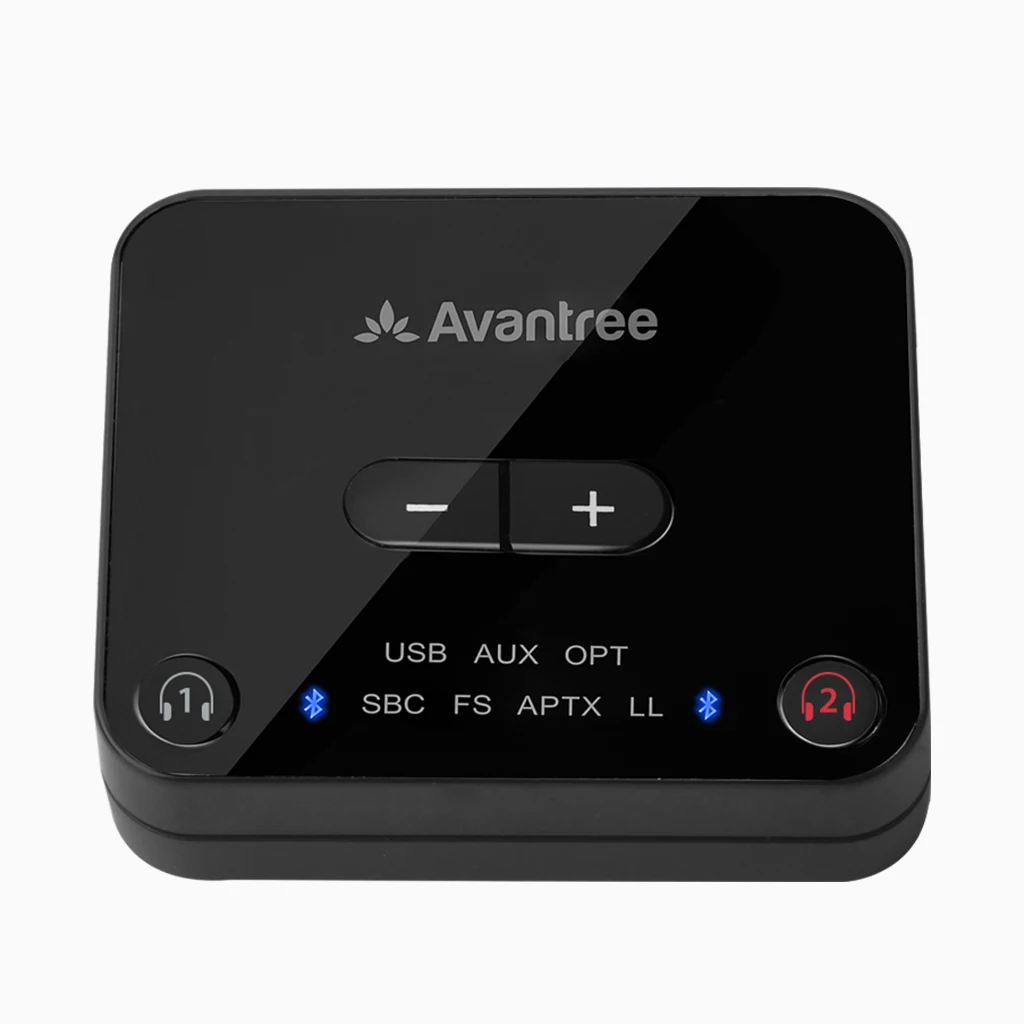 Avantree Dual Bluetooth 5.0 Wireless Earbuds with Transmitter, 20Hrs Neckband Earphones, No Audio Delay