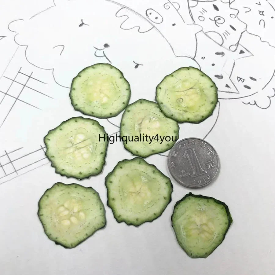 30pcs Dried Pressed Vegetable Cucumber Slices Plant Herbarium For Exopy Jewelry Photo Frame Phone Case Bookmark Craft Making