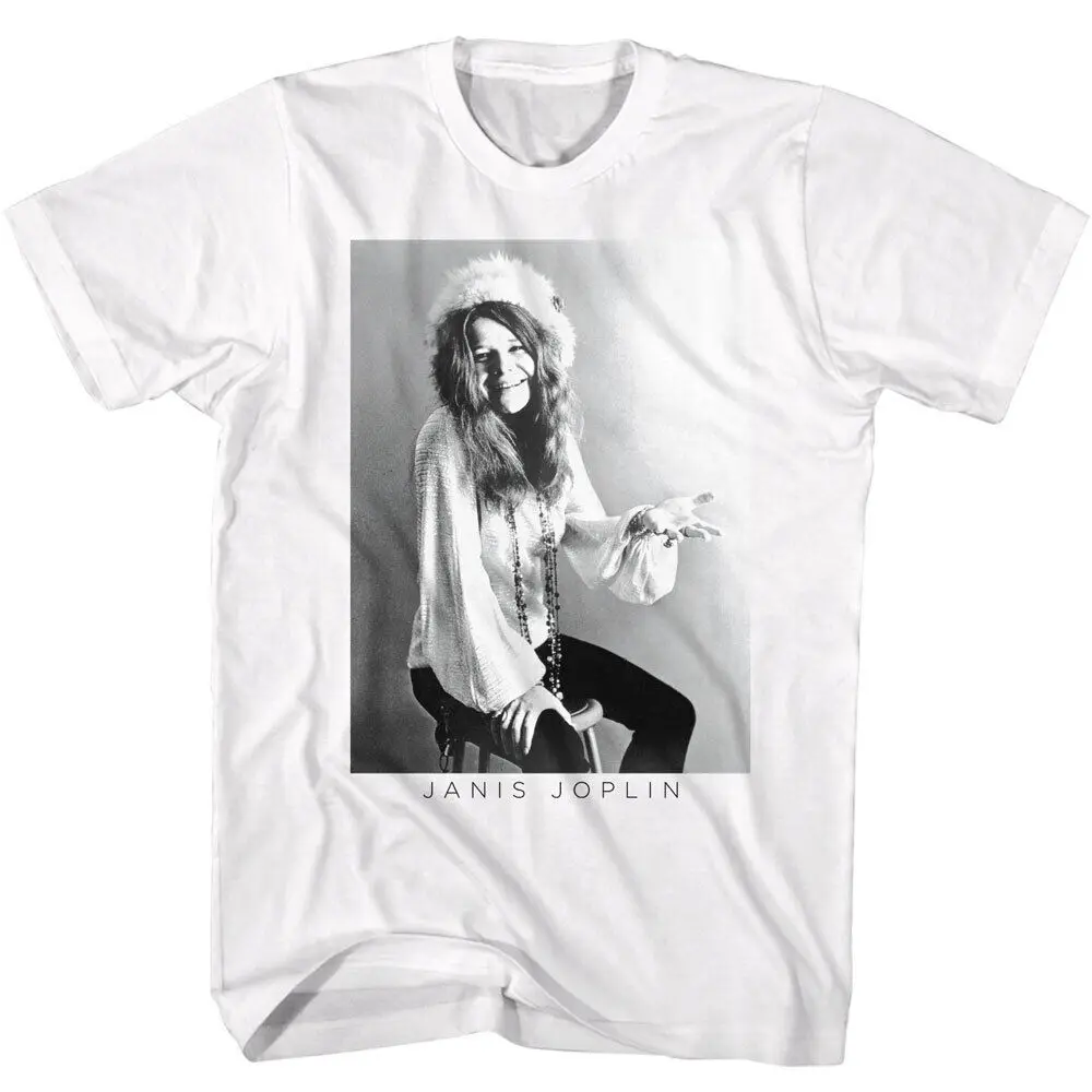 Janis Joplin Christmas Picture Men's T Shirt Rock Soul Music Merch