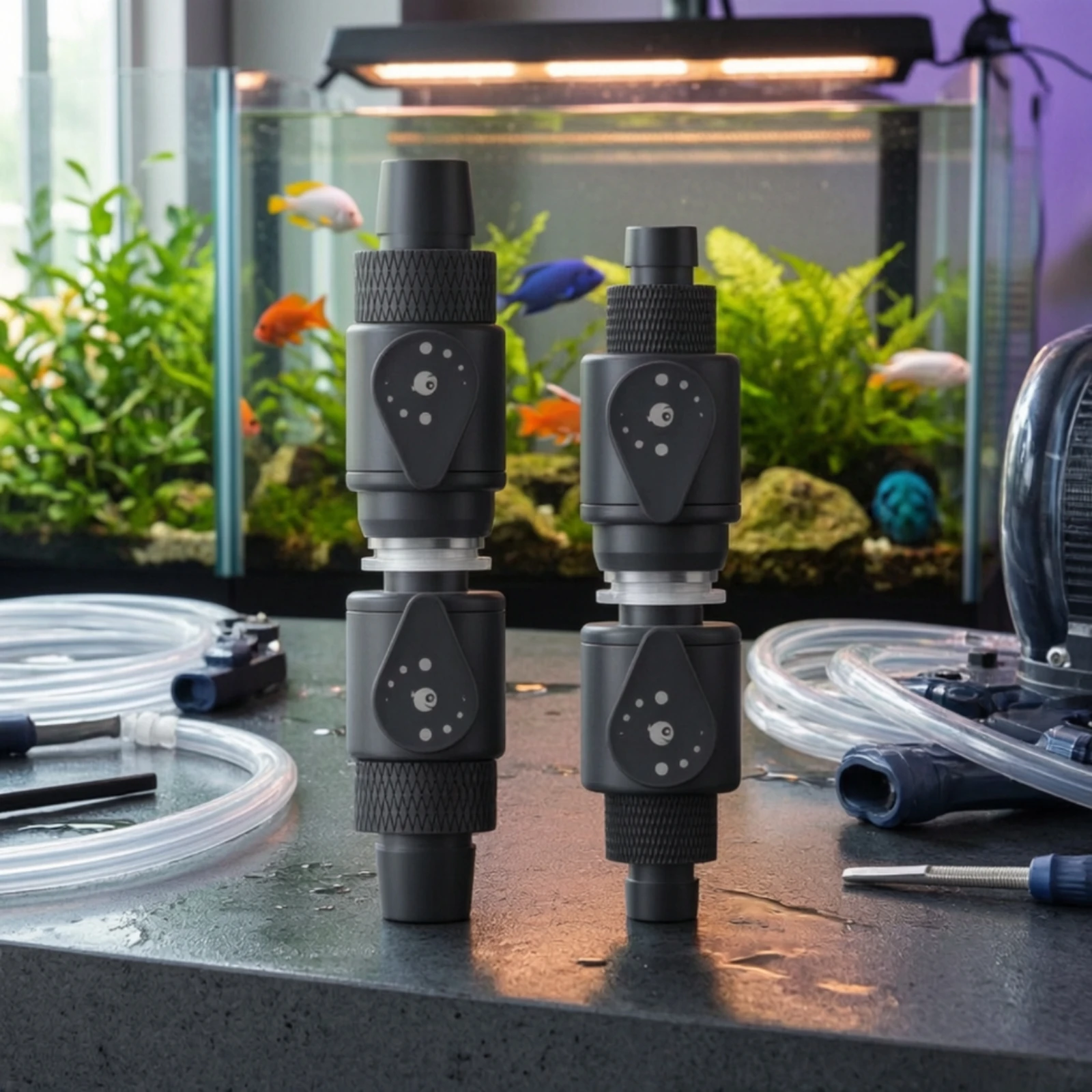2 Pieces Quick Connect Valve Detachable Ball Valve with Quick Connector Tubing Connector with Control Lever Compact